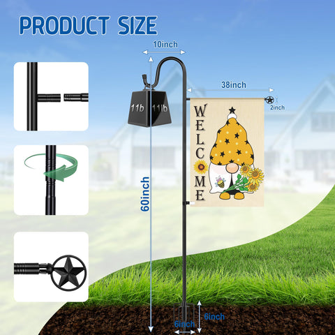 Ottsuls garden flag stand assembly showing secure screw-in joints.