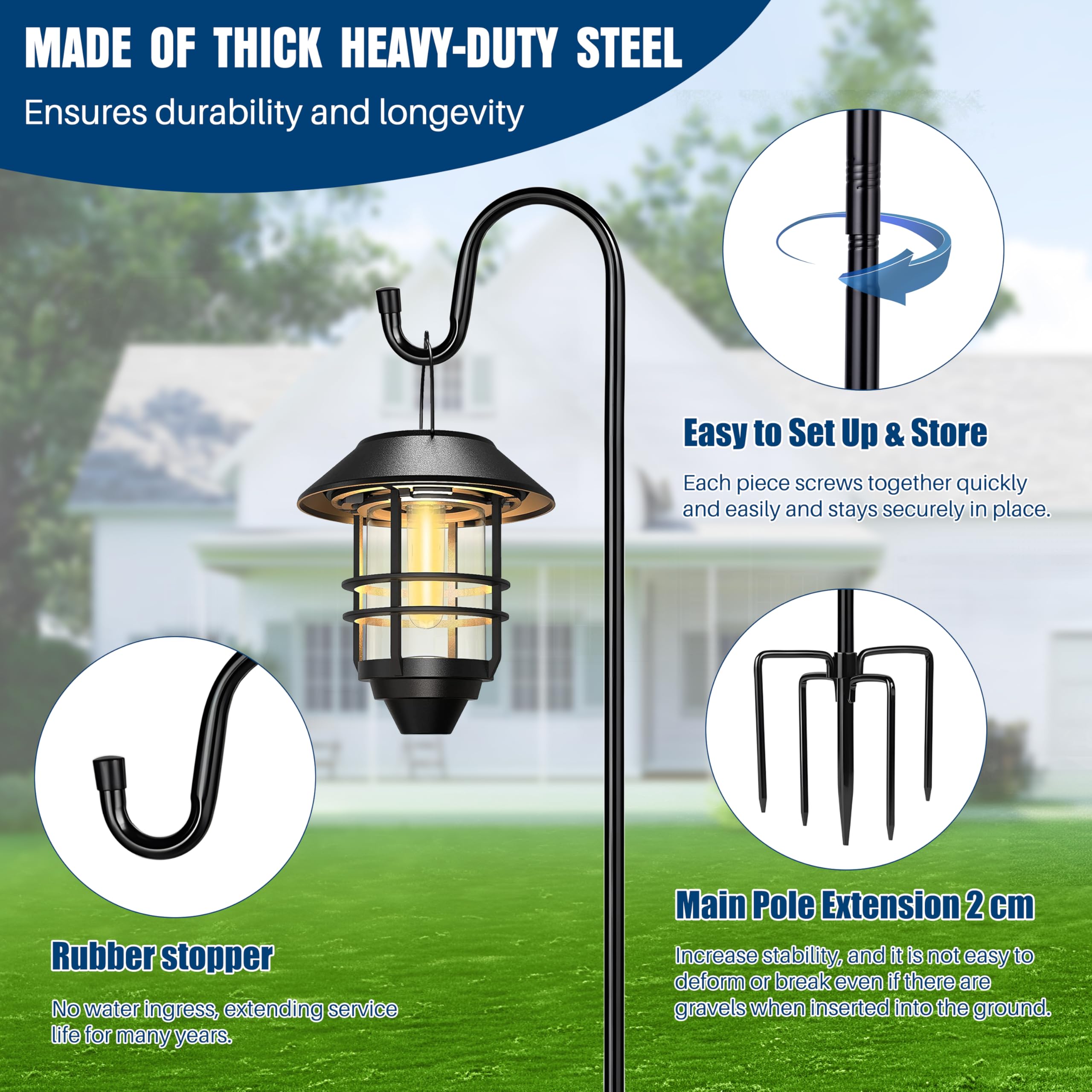 Ottsuls heavy-duty pole assembly enables quick setup and reliable height adjustment.