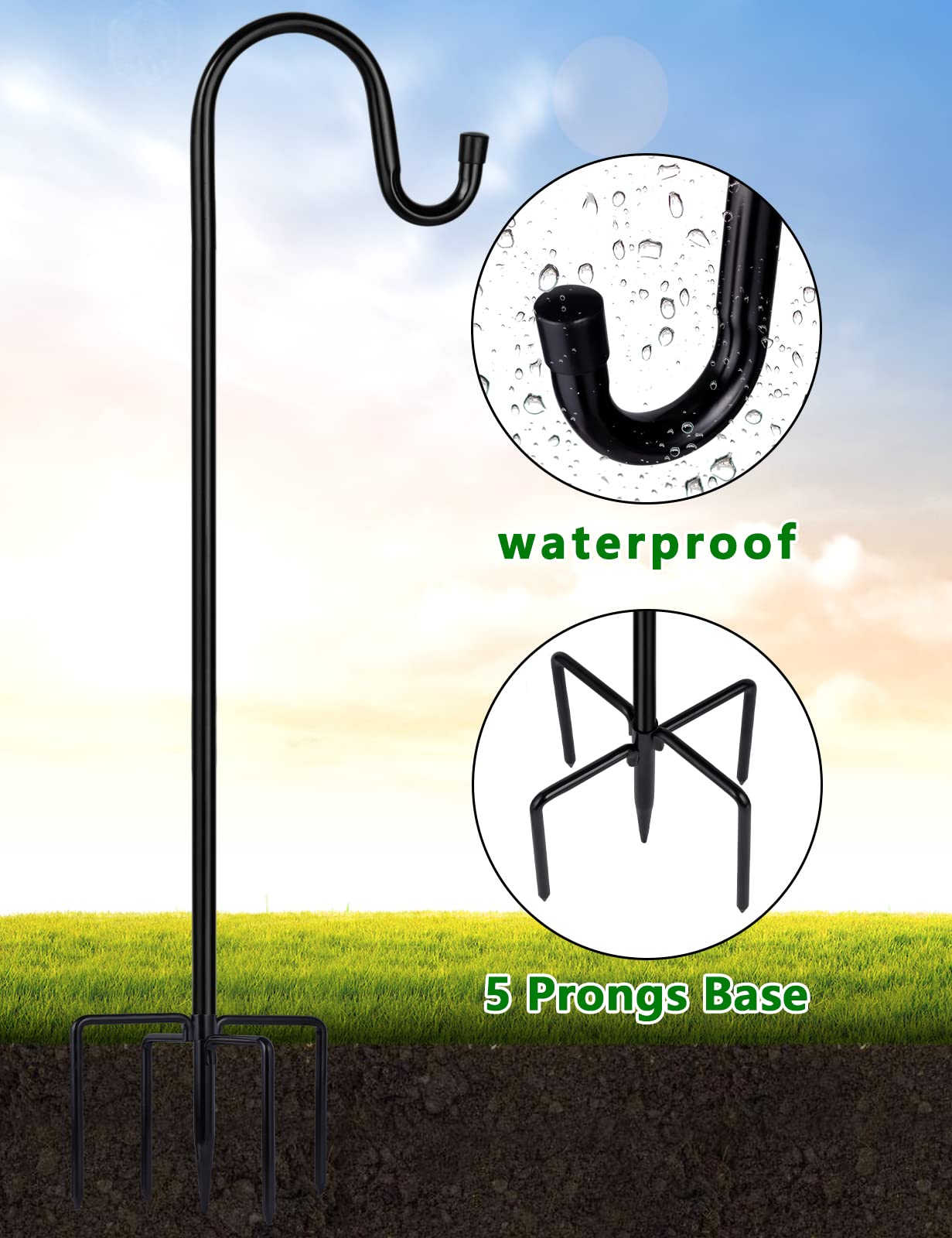 Ottsuls multipurpose garden hanger suitable for lanterns, lights, and wind chimes.