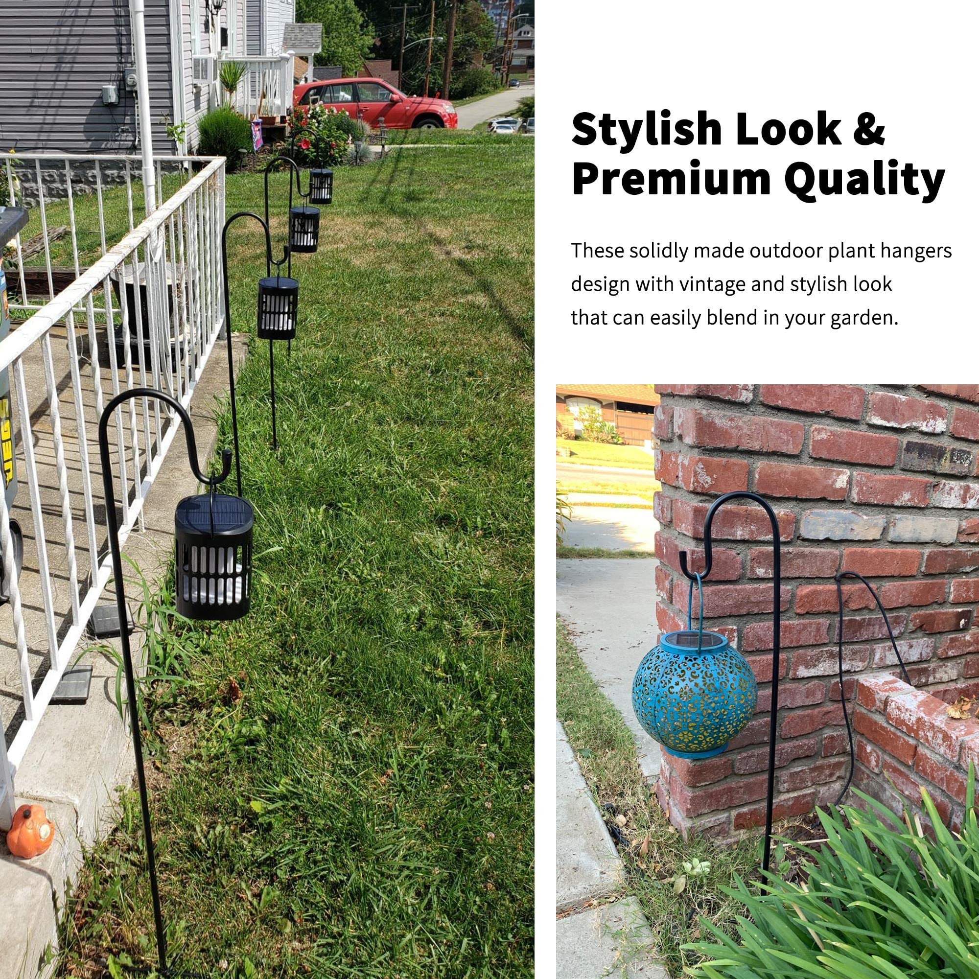 Ottsuls shepherd hook assembly-disassembly simplifies storage between seasons.