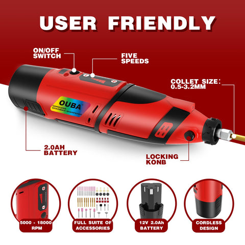 OUBA 12V battery and charger enabling quick, reliable power