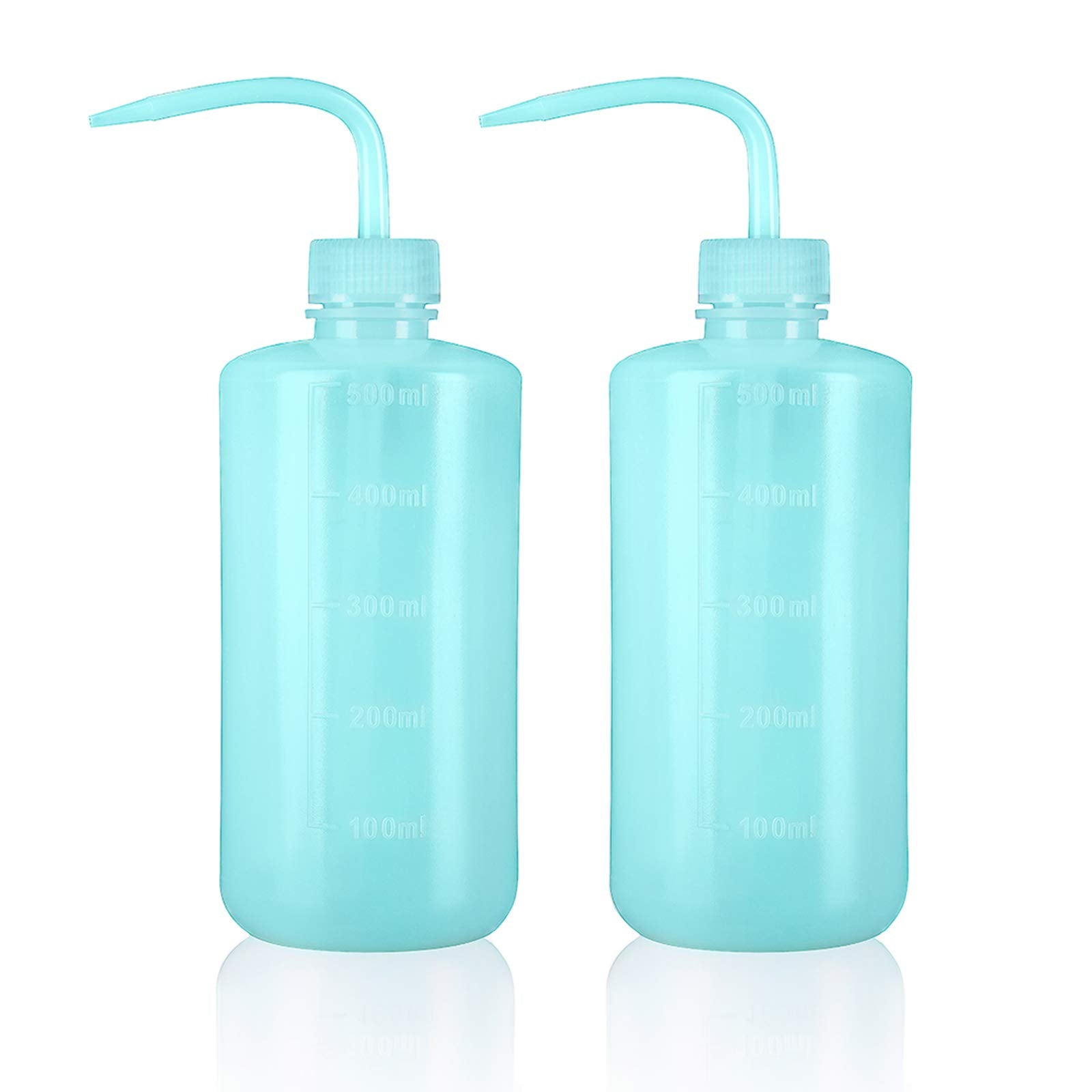 Oubest squeeze bottle blue, left-angle view for precise root watering.