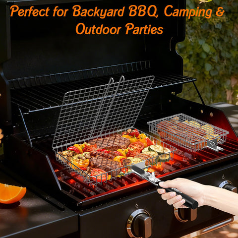 OUBRTS even cooking mesh prevents small pieces from slipping