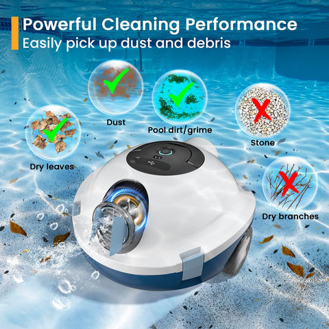 OUCAXIA Y10 dual-suction-5200mah delivers strong pickup for leaves and debris.