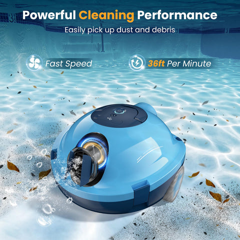 OUCAXIA Y10 dual suction inlets capture leaves and dirt efficiently.