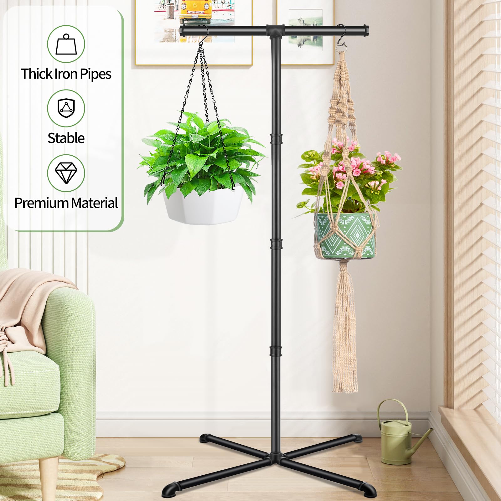 OugeWood 59-inch height keeps plants elevated and visible.