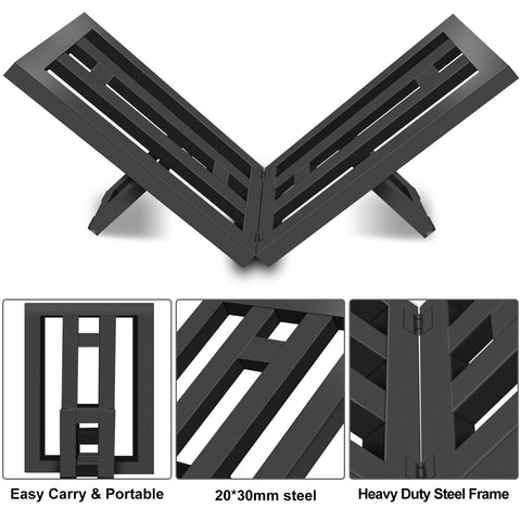 OugeWood heavy-duty steel construction keeps logs secure.