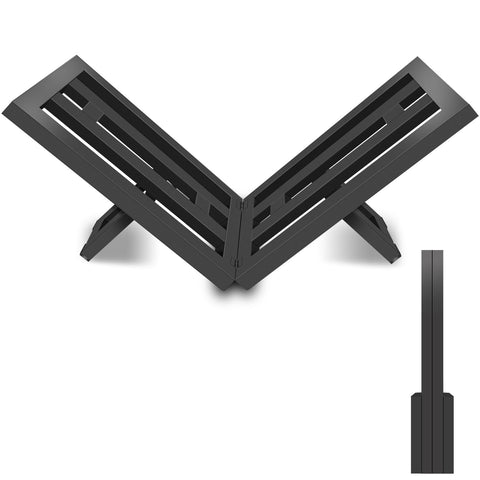 OugeWood firewood rack unfolds without assembly for quick setup.