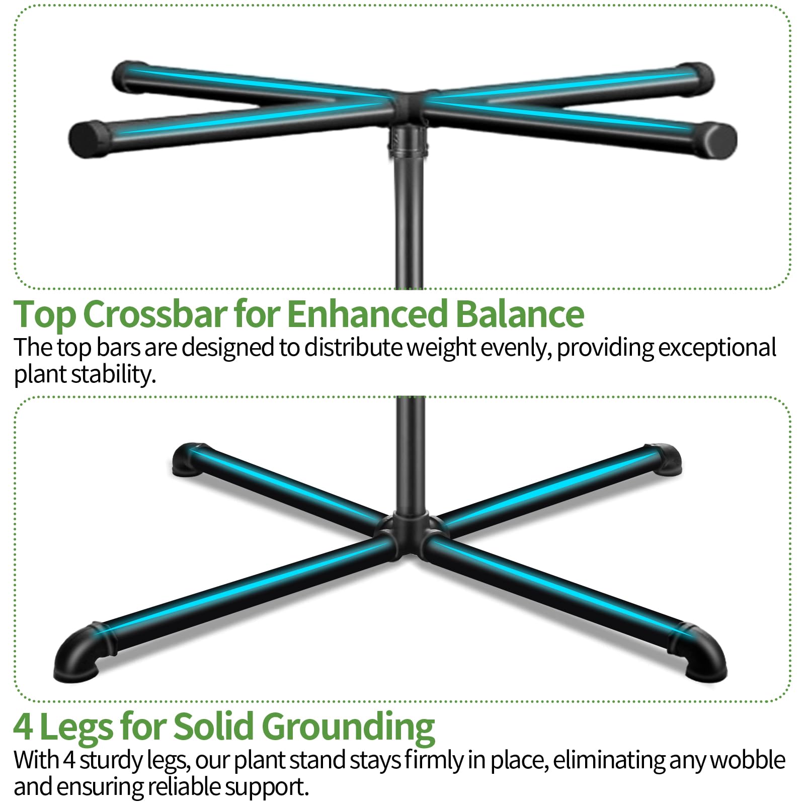OugeWood freestanding hanger minimizes wall damage while adding greenery to any room.