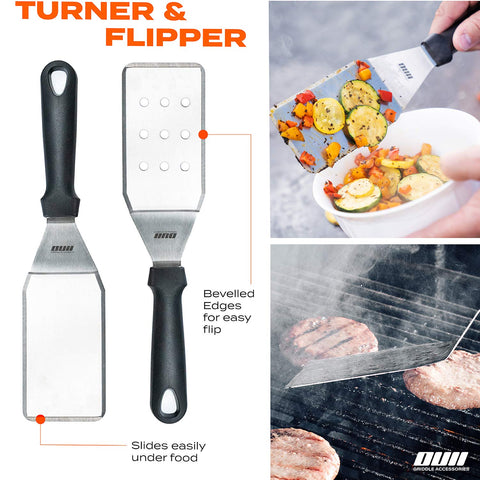 OUII chopper 6 inch for fast on-griddle prep of onions and meat