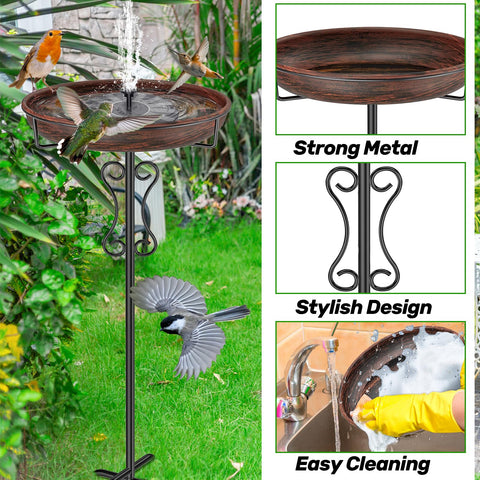 Ouinis metal bird feeder stand offers stable support for outdoor use.