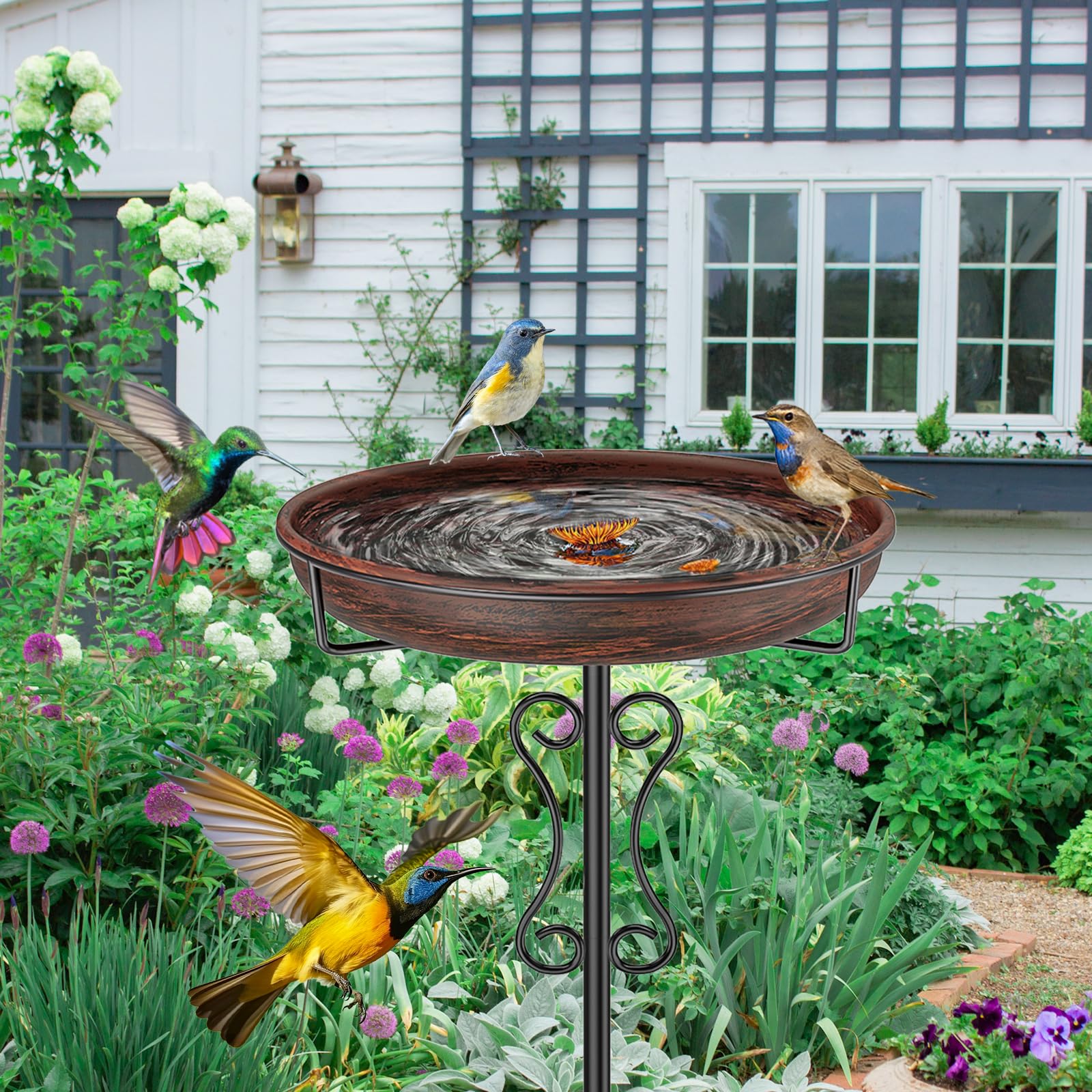 Ouinis vintage bronze finish adds classic charm to any yard.