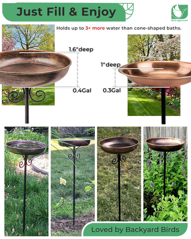 OUISJYER metal bird bath stake assembly for easy setup.