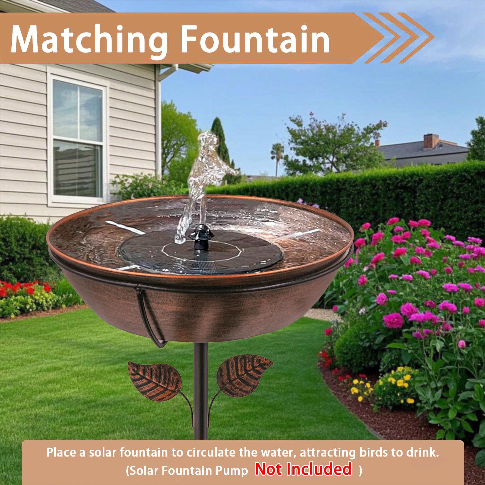 OUISJYER easy-cleaning bowl keeps water fresh for visiting birds.