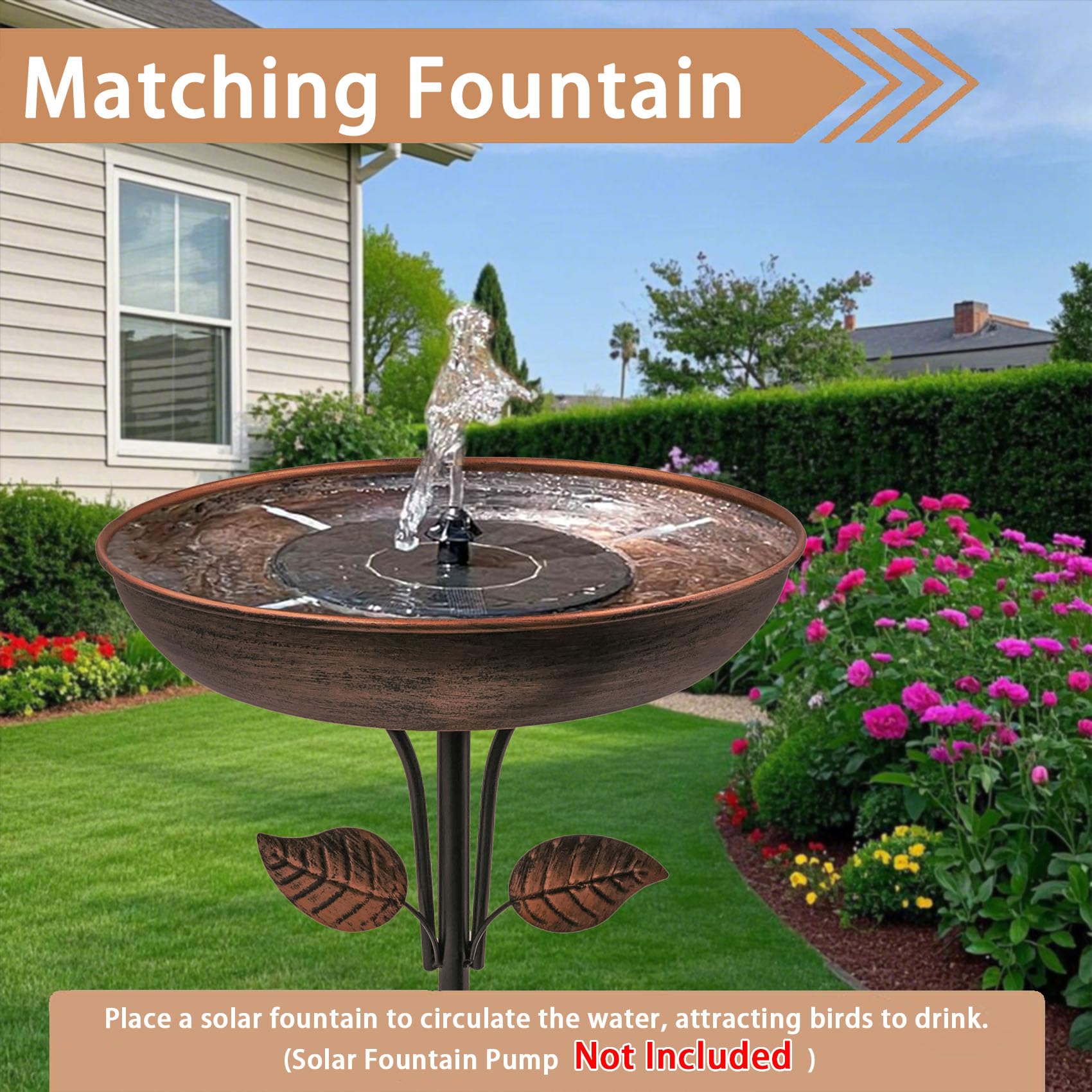 OUISJYER bird bath easy cleaning with damp cloth to prevent moss buildup