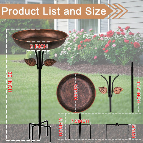 OUISJYER multi-use bowl doubles as feeder or solar fountain topper