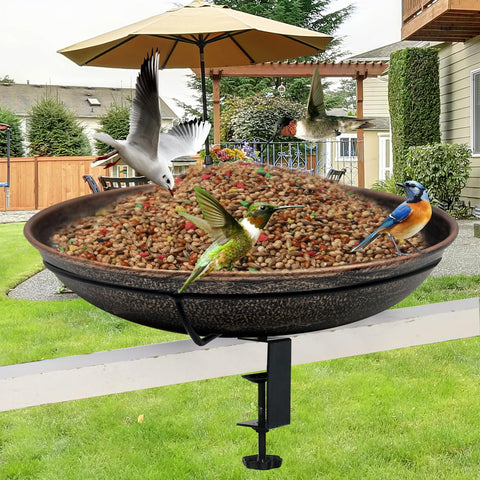 OUISJYER space-saving balcony bird bath enhances compact outdoor spaces.