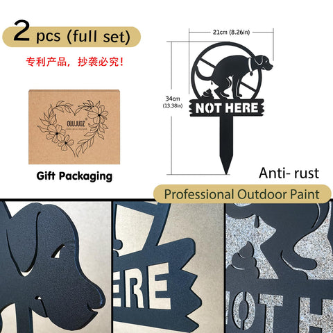 Two-sign package with stakes ready for easy outdoor mounting.