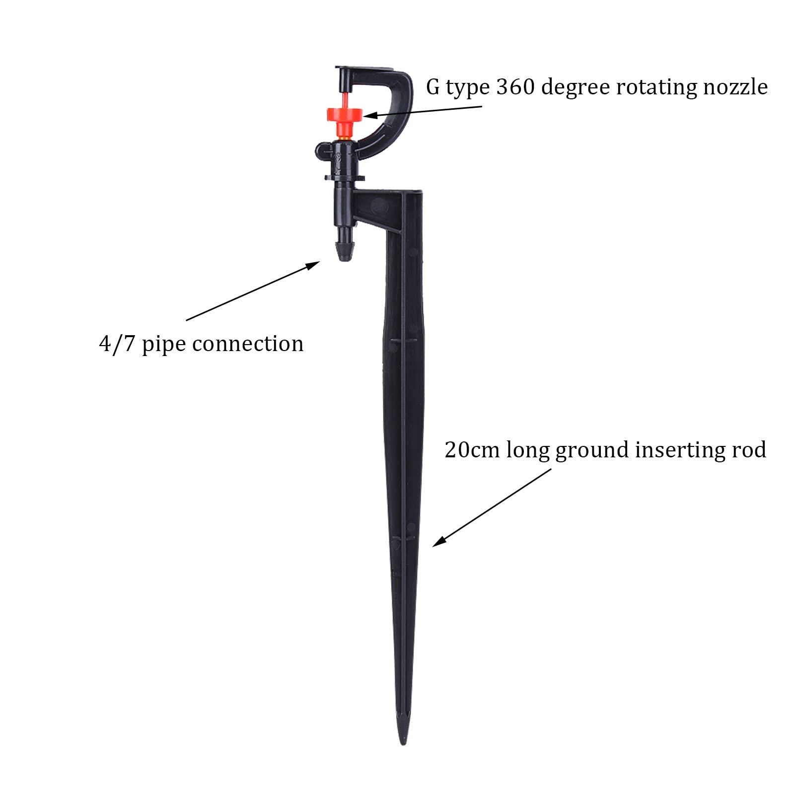 OUKENS rotatable G-type head delivers even watering from every angle