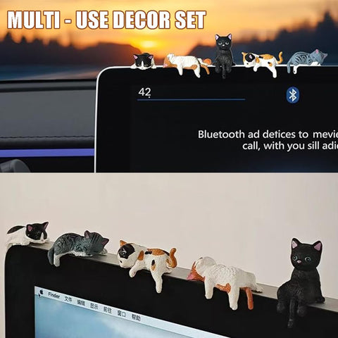 OULIGET mini cat figurines hanging pose charm for car dash