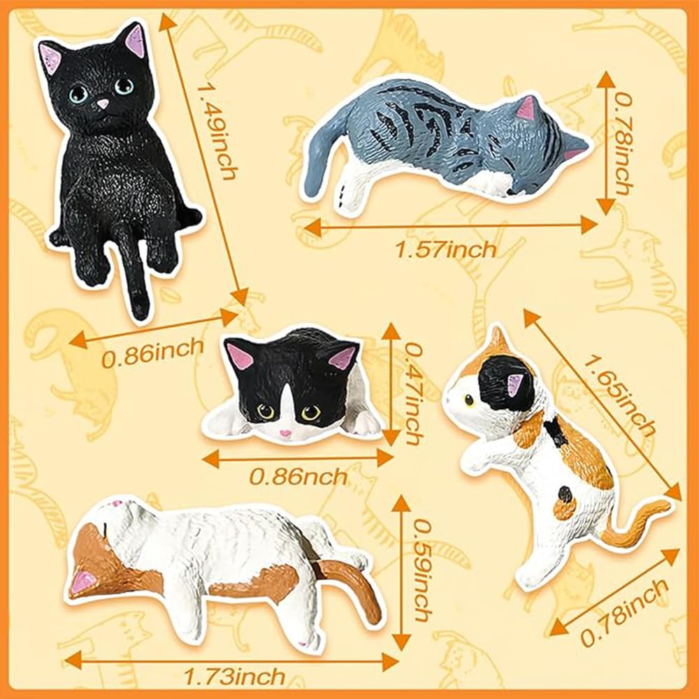 OULIGET mini cat figurines outdoor garden decor for micro landscapes