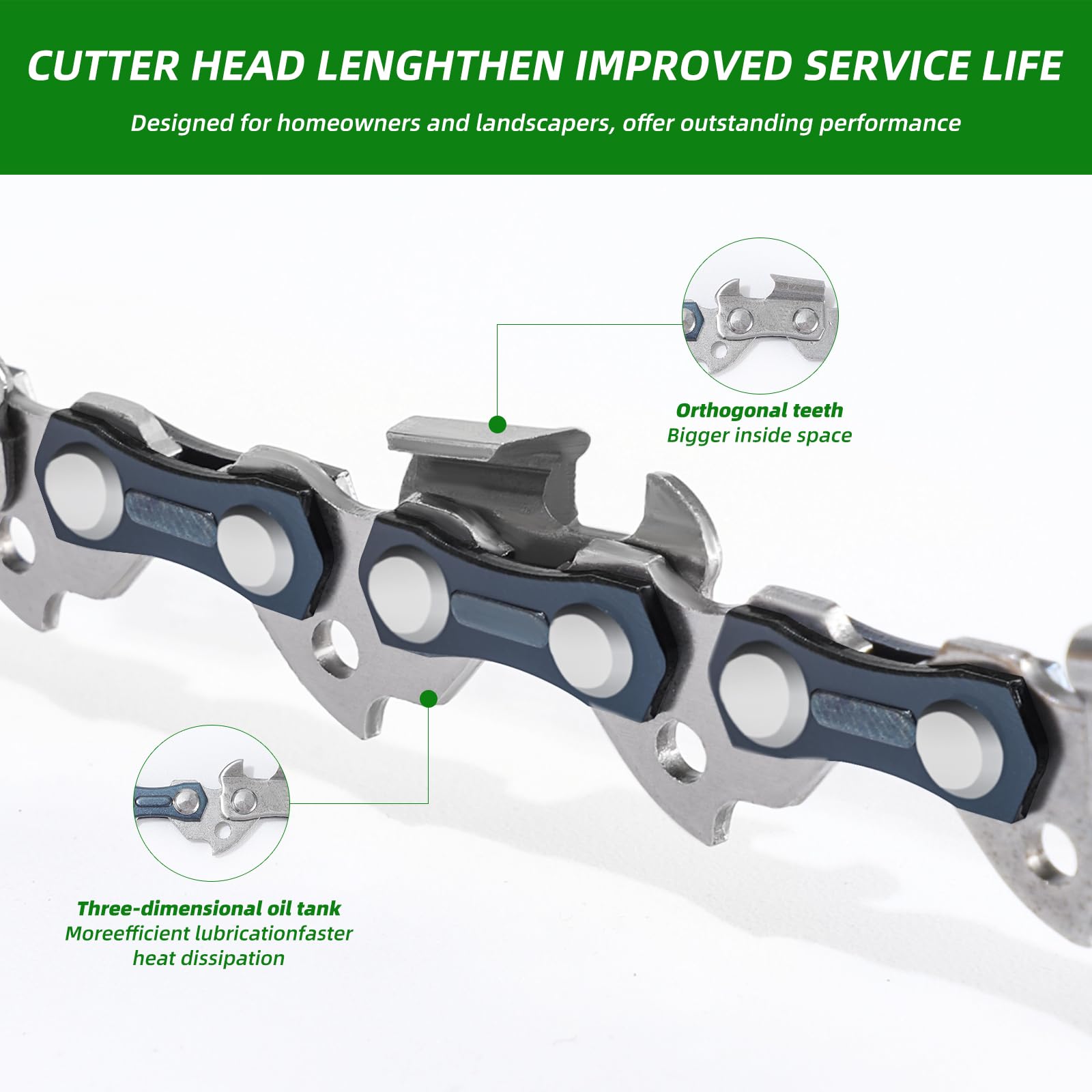 Oulisen low kickback design improves control during cutting tasks.