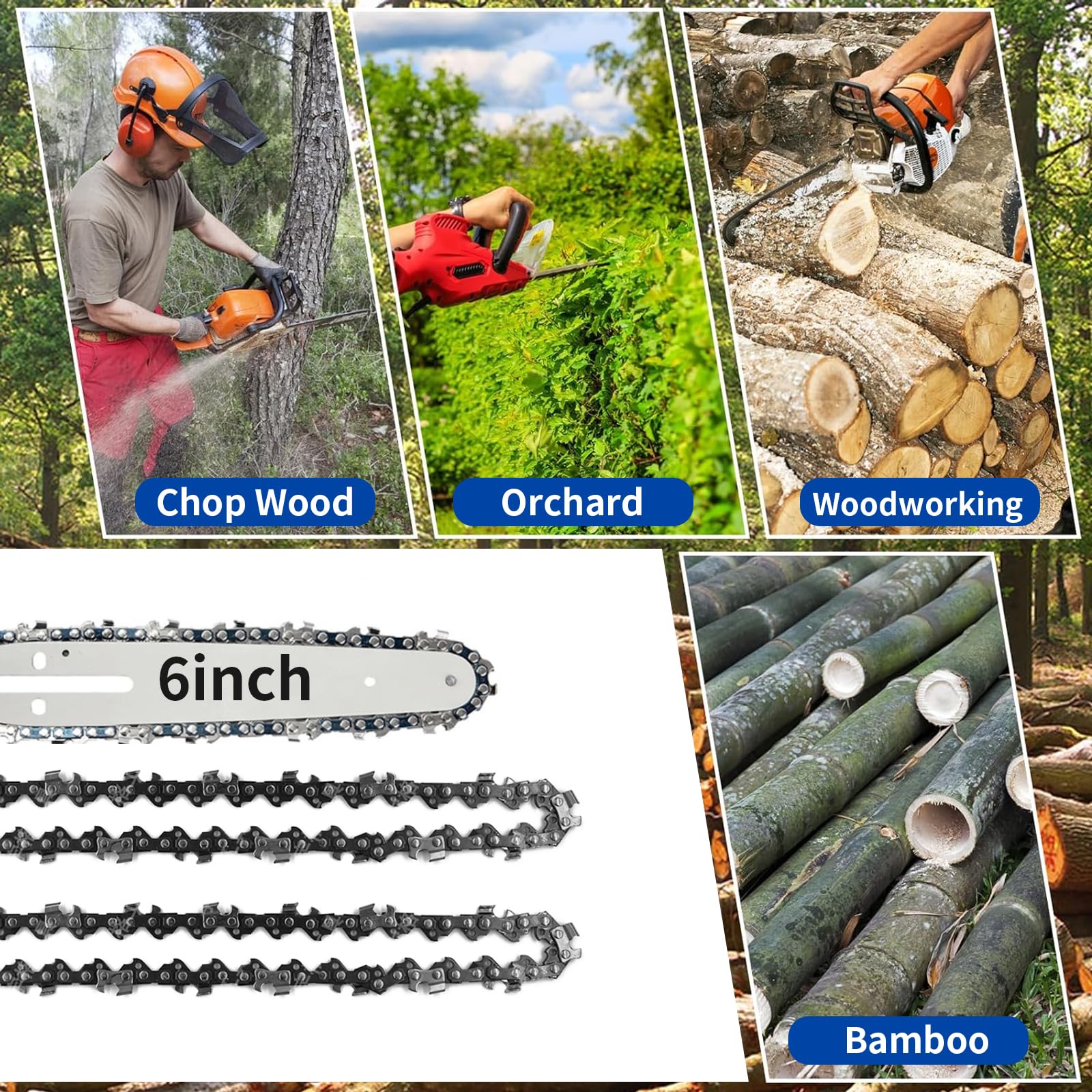 Oulisen packaging with four chains and a file for tidy storage and ready use