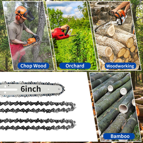 Oulisen packaging with four chains and a file for tidy storage and ready use