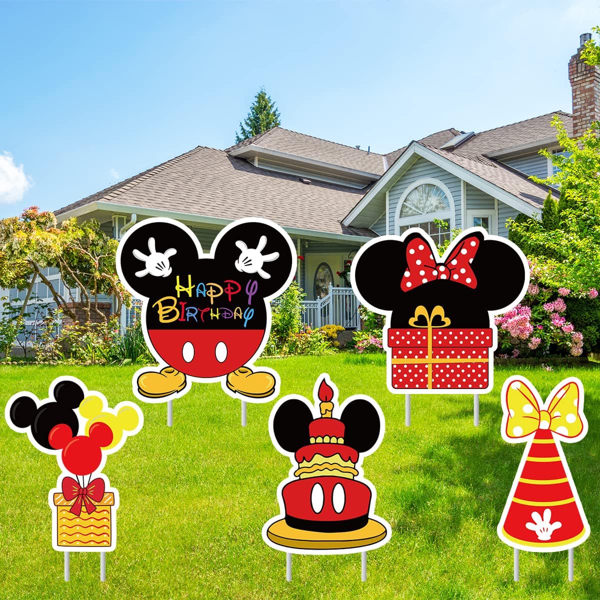 OULUN Mickey birthday sign happy birthday – cheerful welcome for guests.