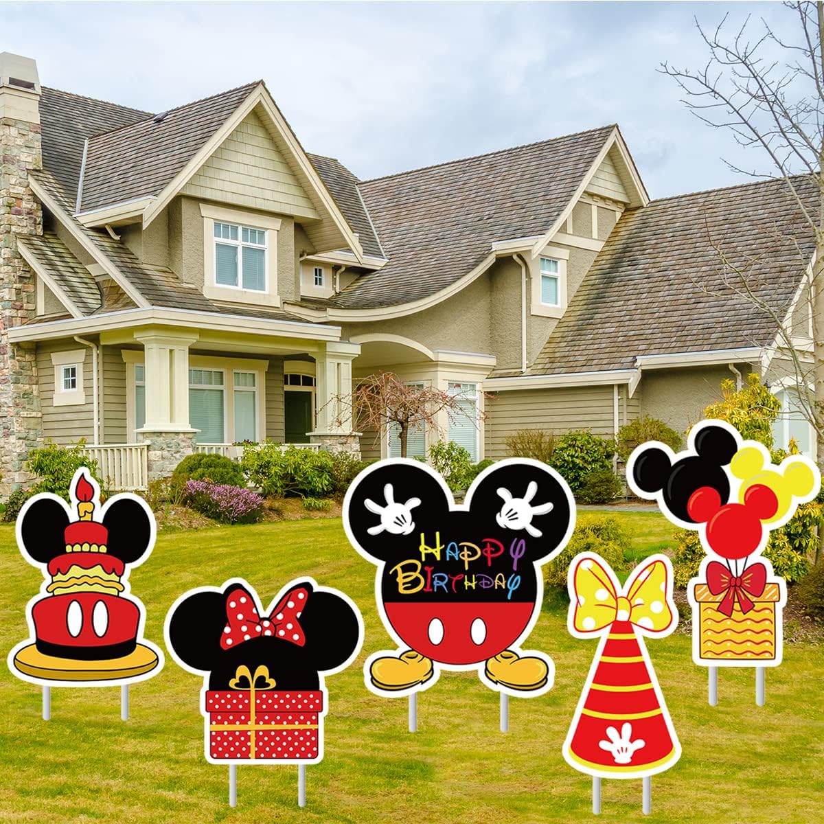 OULUN Mickey yard decor setup – complete party display in minutes.