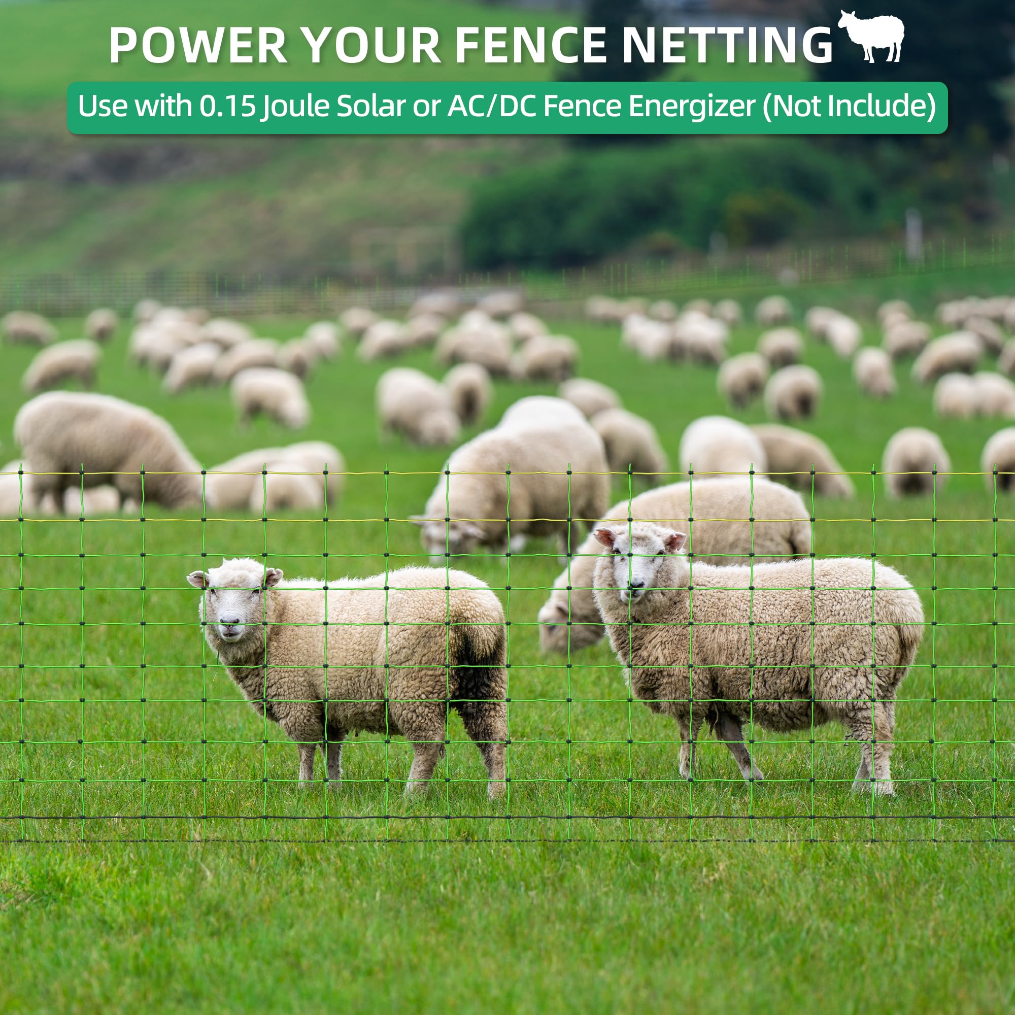 ouluu backyard application with goats and dogs secured by portable netting