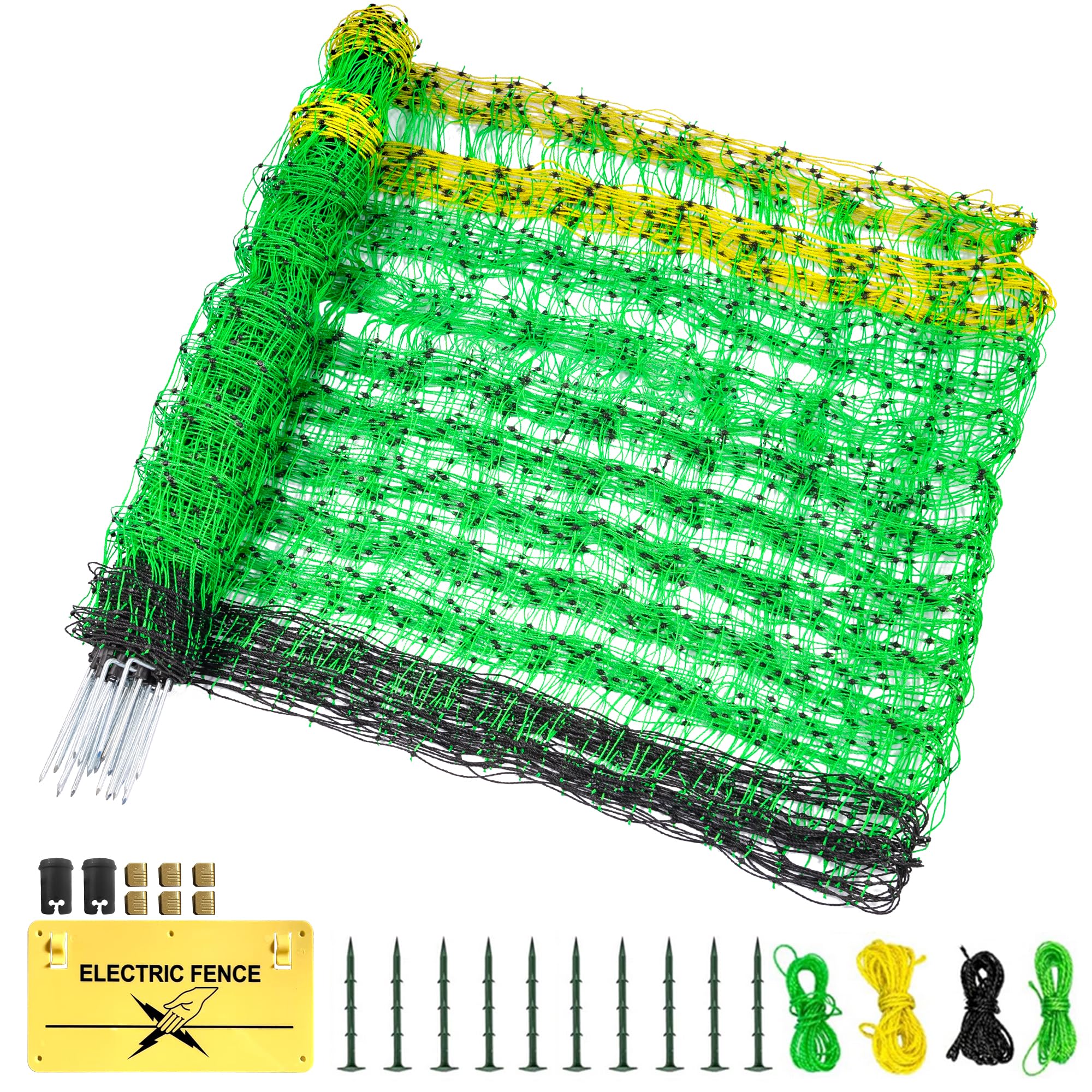 ouluu electric fence netting setup, ready-to-use protection for livestock and crops