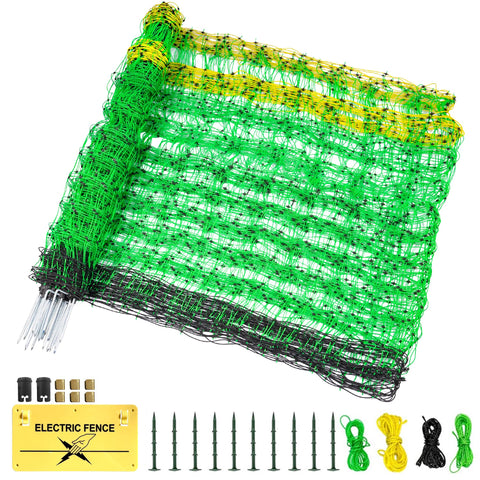 ouluu electric fence netting setup, ready-to-use protection for livestock and crops