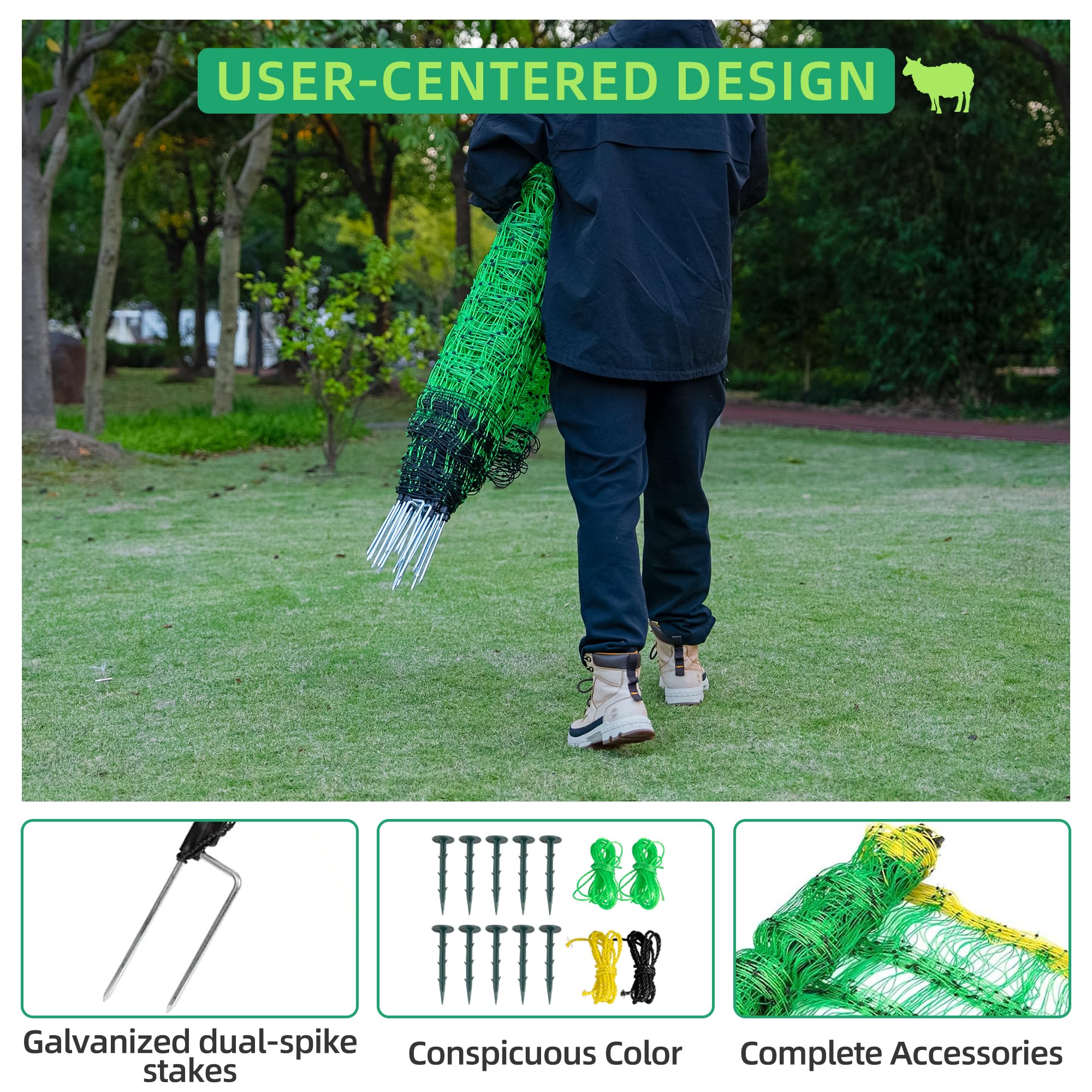 ouluu movable double spiked stakes for easy relocation