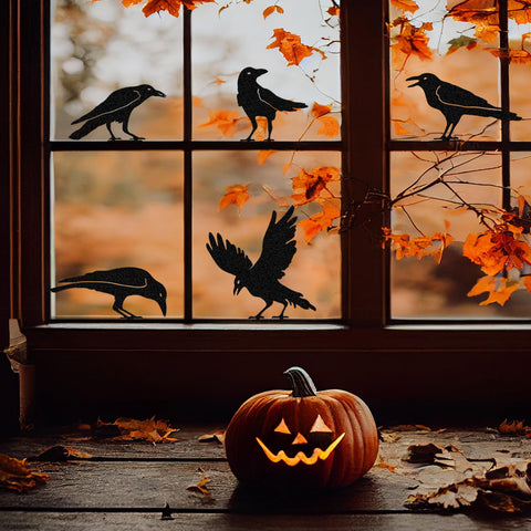OULYDEKO Raven Decor crow fence topper enhances curb appeal on gates.