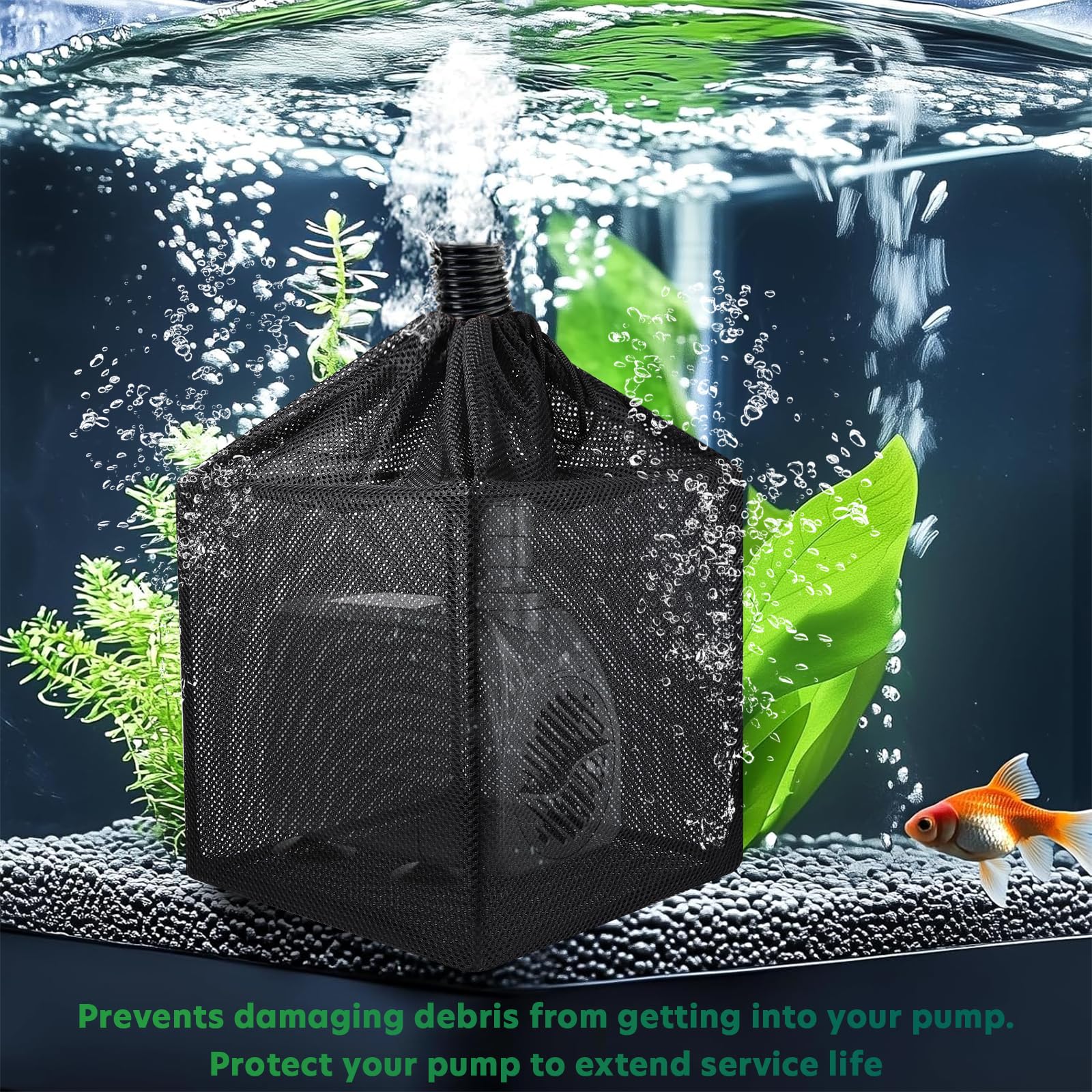 OUMEE outdoor water garden filter bag designed for ponds, pools, and fountains