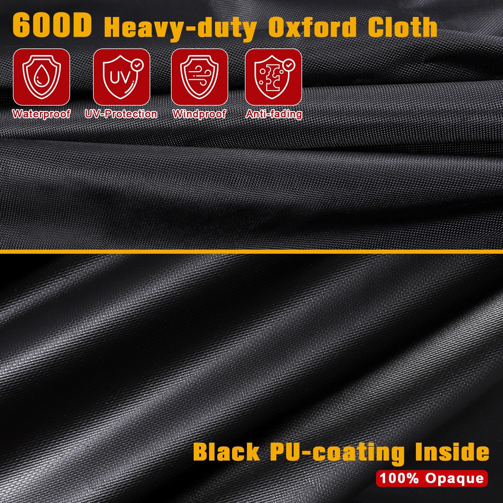 OUMEE windproof bottom with elastic edge on snow blower cover.
