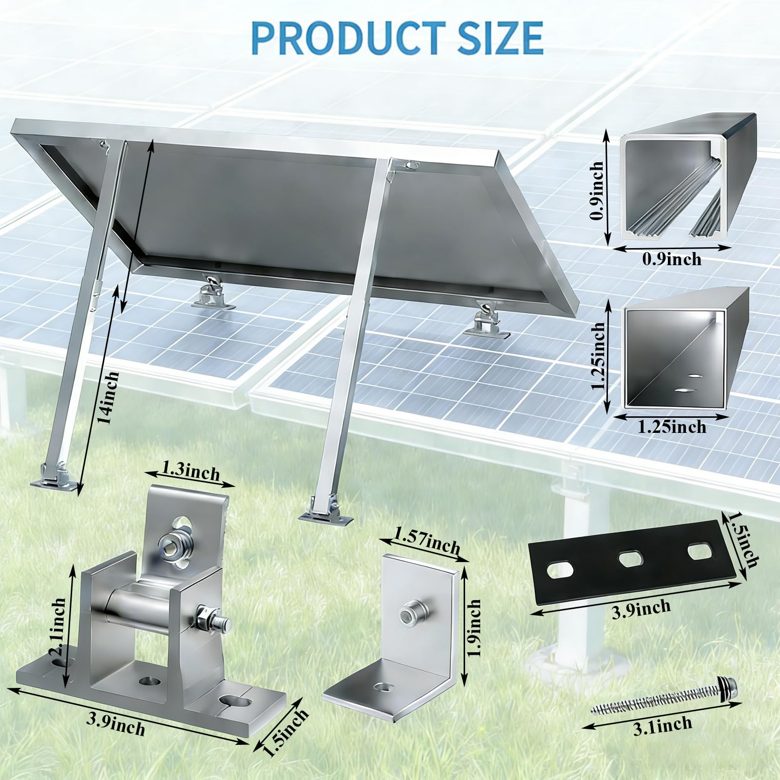 Oungy aluminum alloy frame resists weather for outdoor installs.
