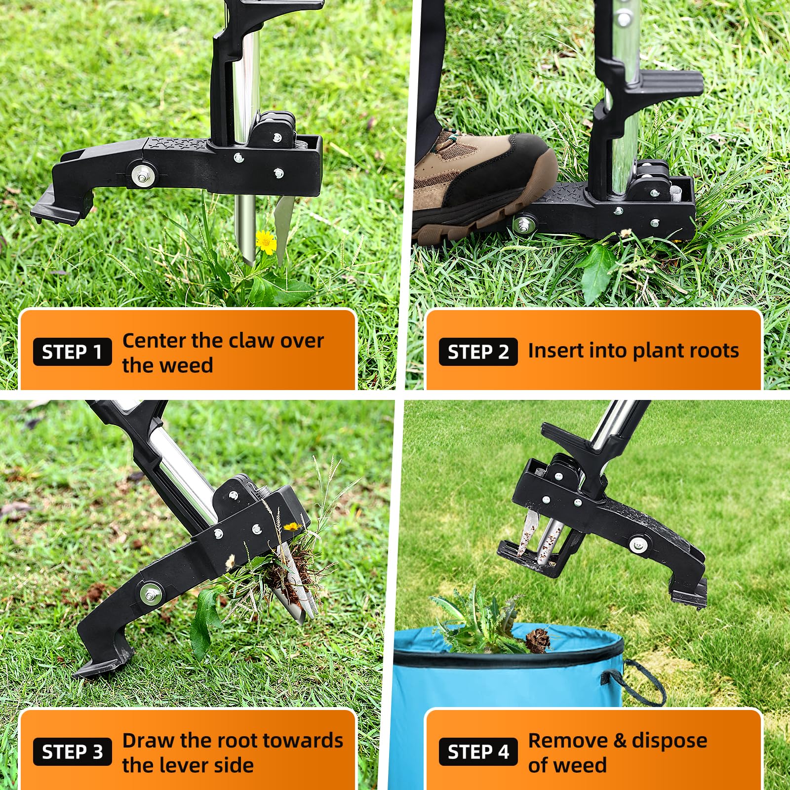 OUNIER ergonomic handle emphasizes reduced bending during use