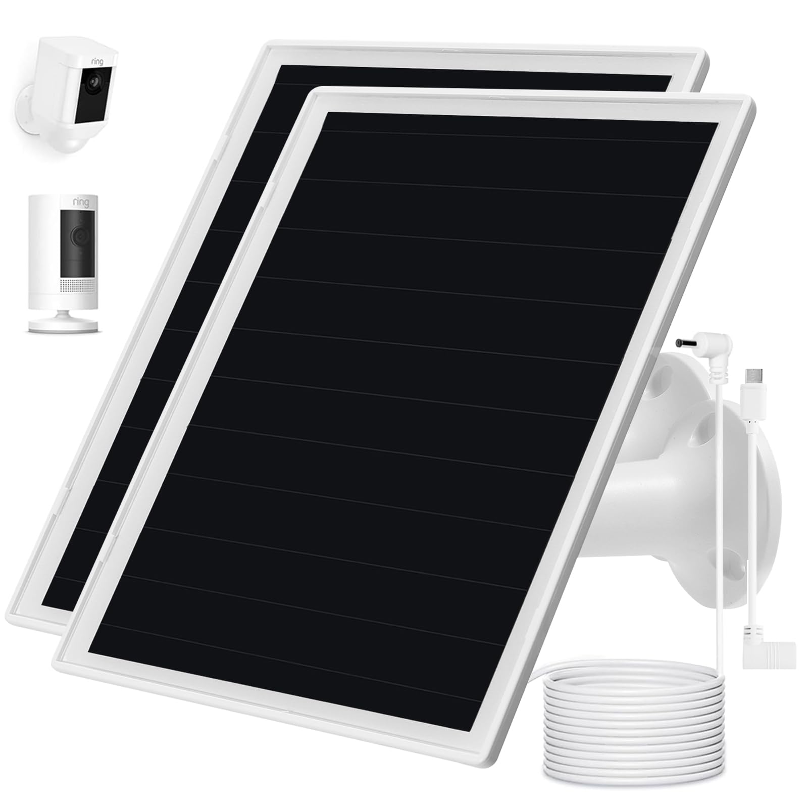 OuOudoit solar panel for Ring Camera – wide-view setup for uninterrupted power