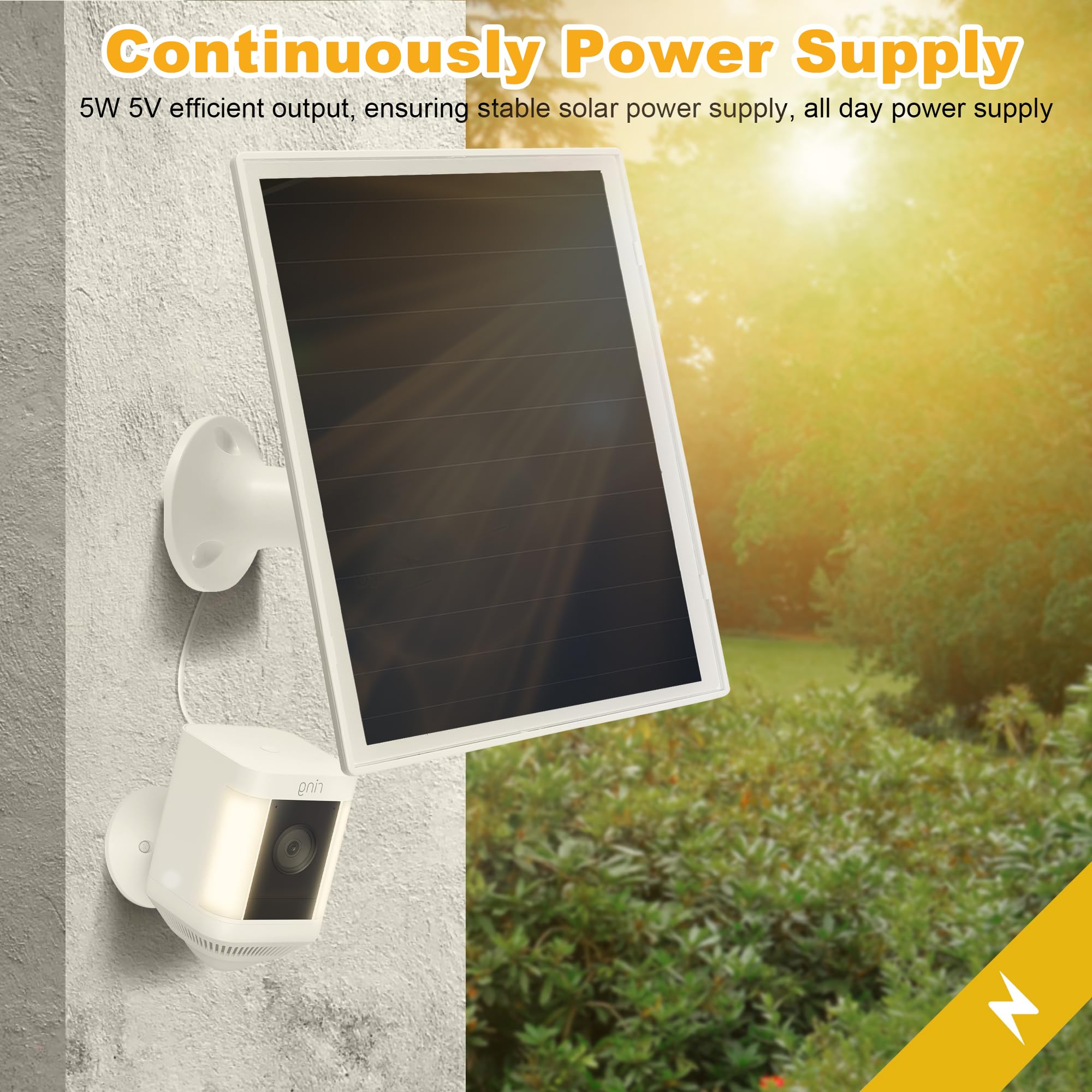 OuOudoit solar panel for Ring Spotlight Plus/Pro, dependable daytime charging