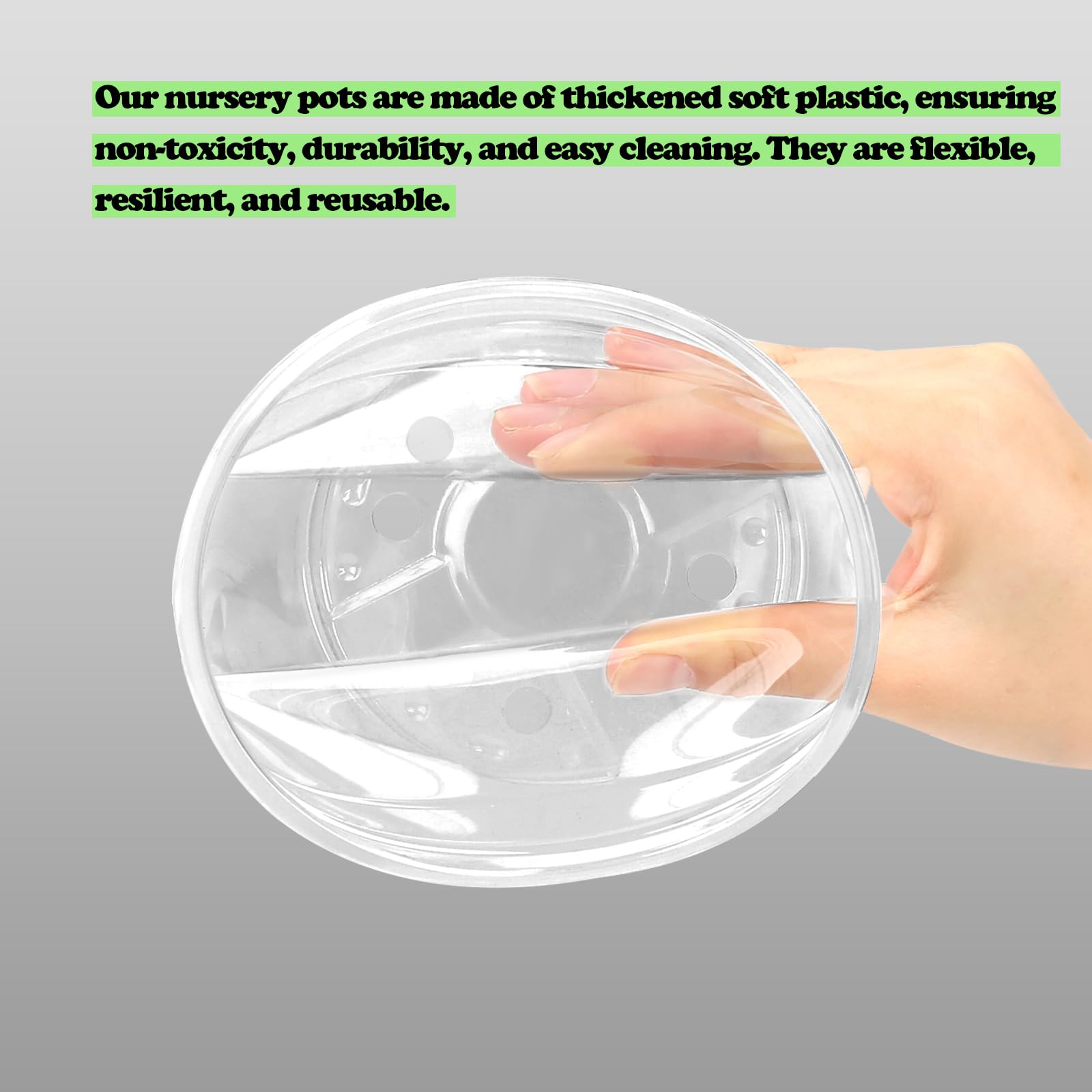 OUPSAUI clear nursery pot 6 inch full-view design for transplant readiness