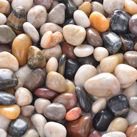 OUPENG 10lb mixed pebbles for aquarium aesthetics with natural color variety