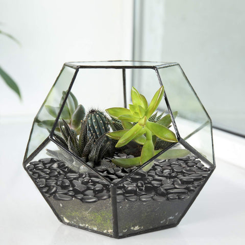 OUPENG black pebbles in vase decor for table centerpieces