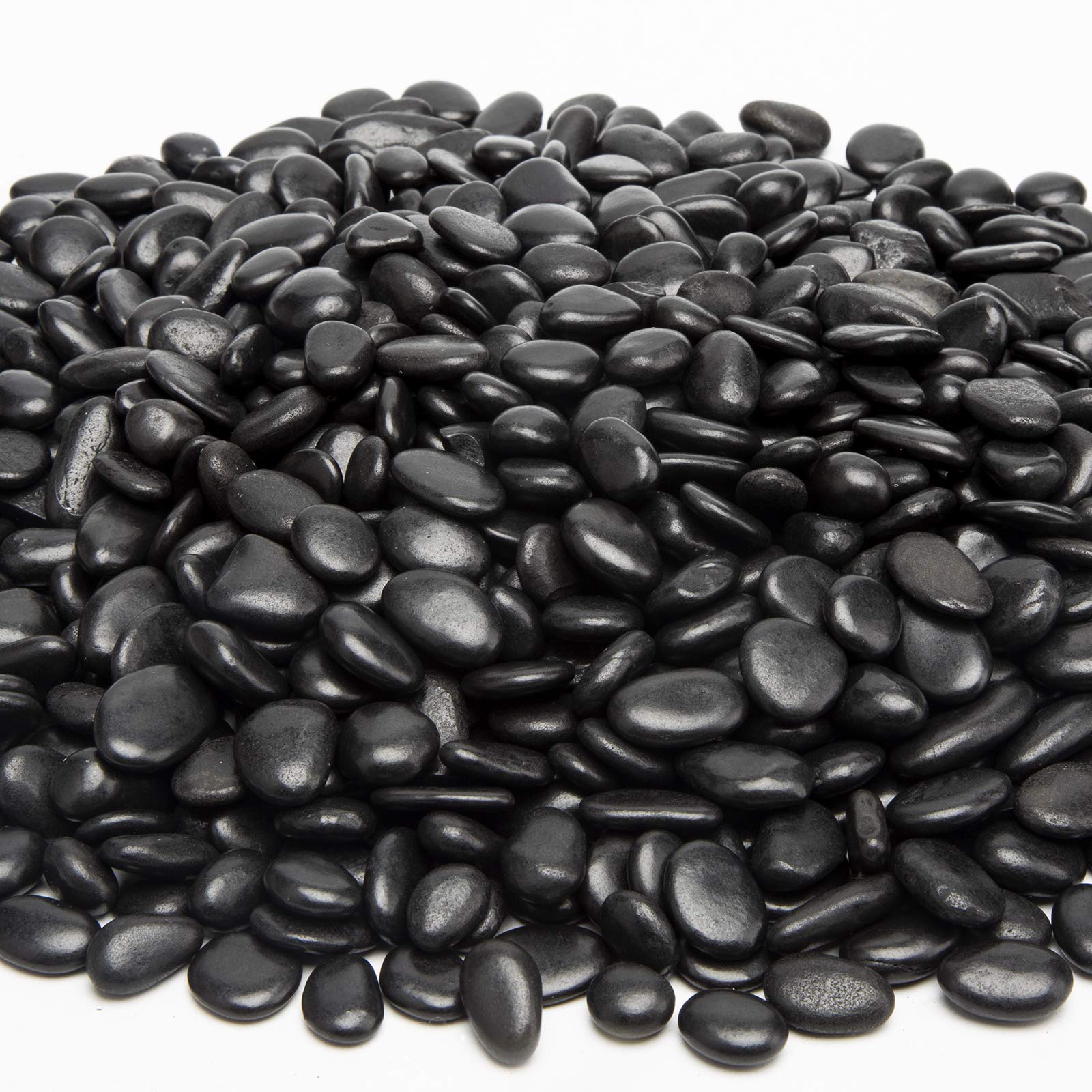 OUPENG black pebbles terrarium with bamboo plants for natural look