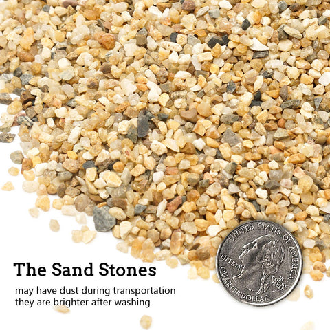 OUPENG gold-colored pebbles for aquarium accents and decor.
