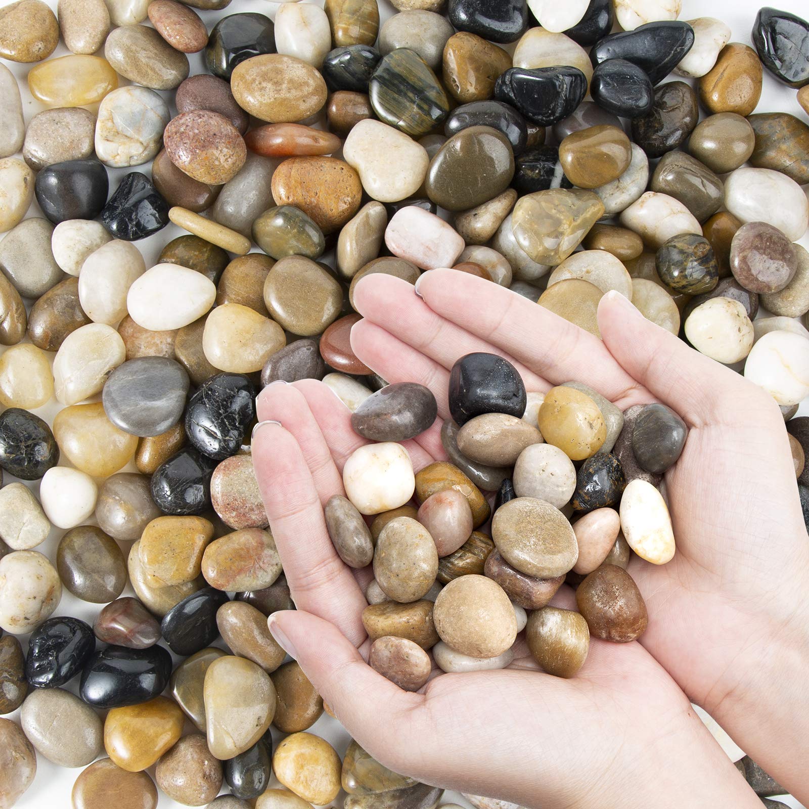 OUPENG Pebbles Polished Gravel in mixed colors for durable outdoor decor
