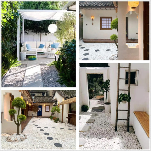 Oupeng white pebbles terrarium accents add tidy contrast.