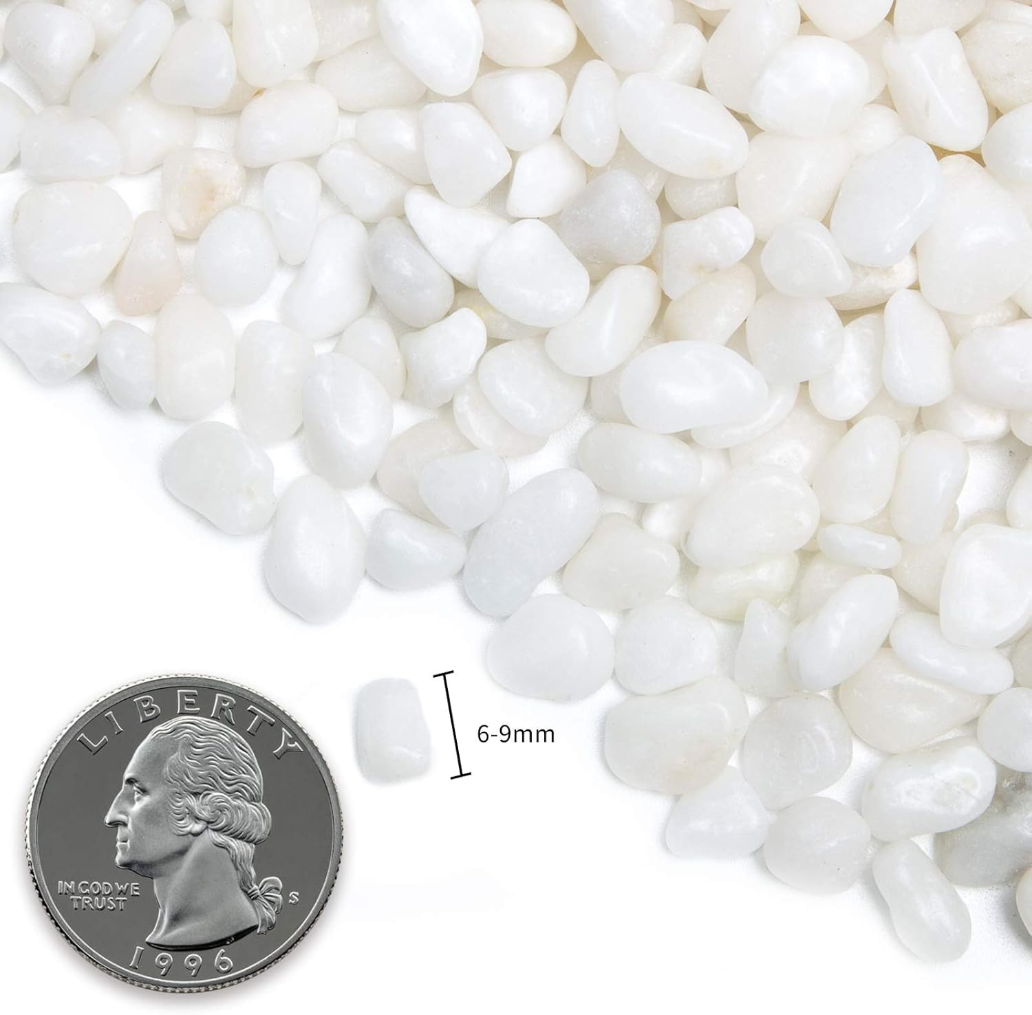Oupeng white pebbles brighten walkways and driveways with texture.