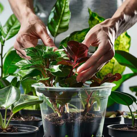 OUPSAUI herb plant started in a 3.5-inch clear pot for kitchen use.